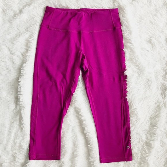 HYBA Cropped Magenta Purple Leggings Workout - Picture 3 of 7